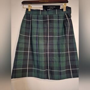 Parker Girls Black And Green Plaid Pleated Skirt